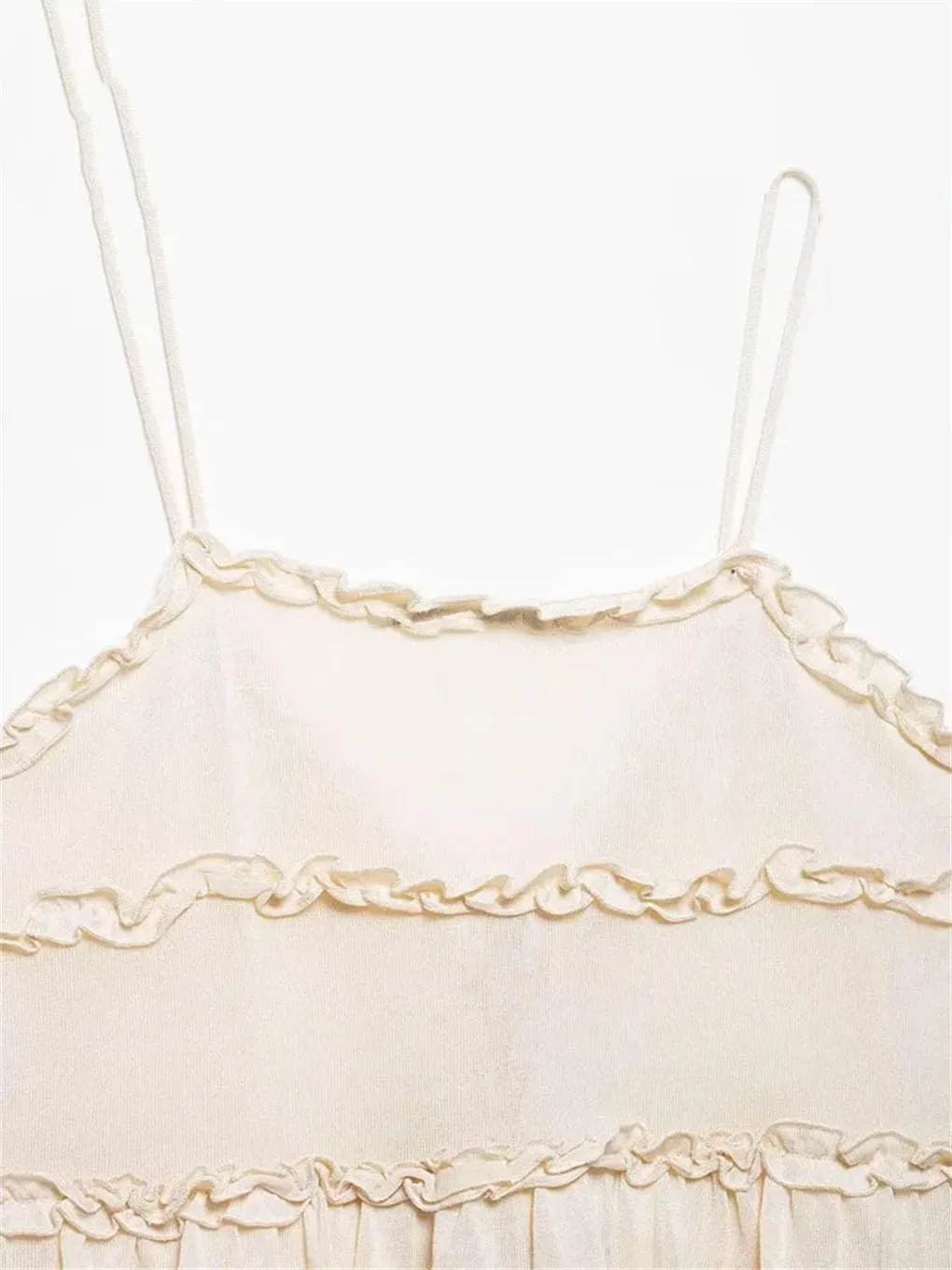 Women's Ruffled Short Sleeveless Camisole Top