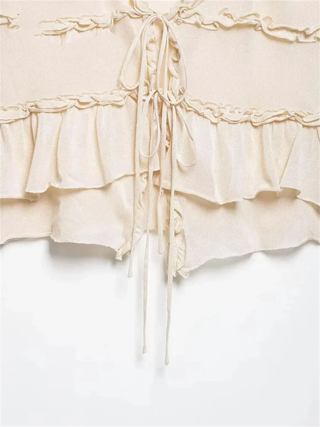 Women's Ruffled Short Sleeveless Camisole Top