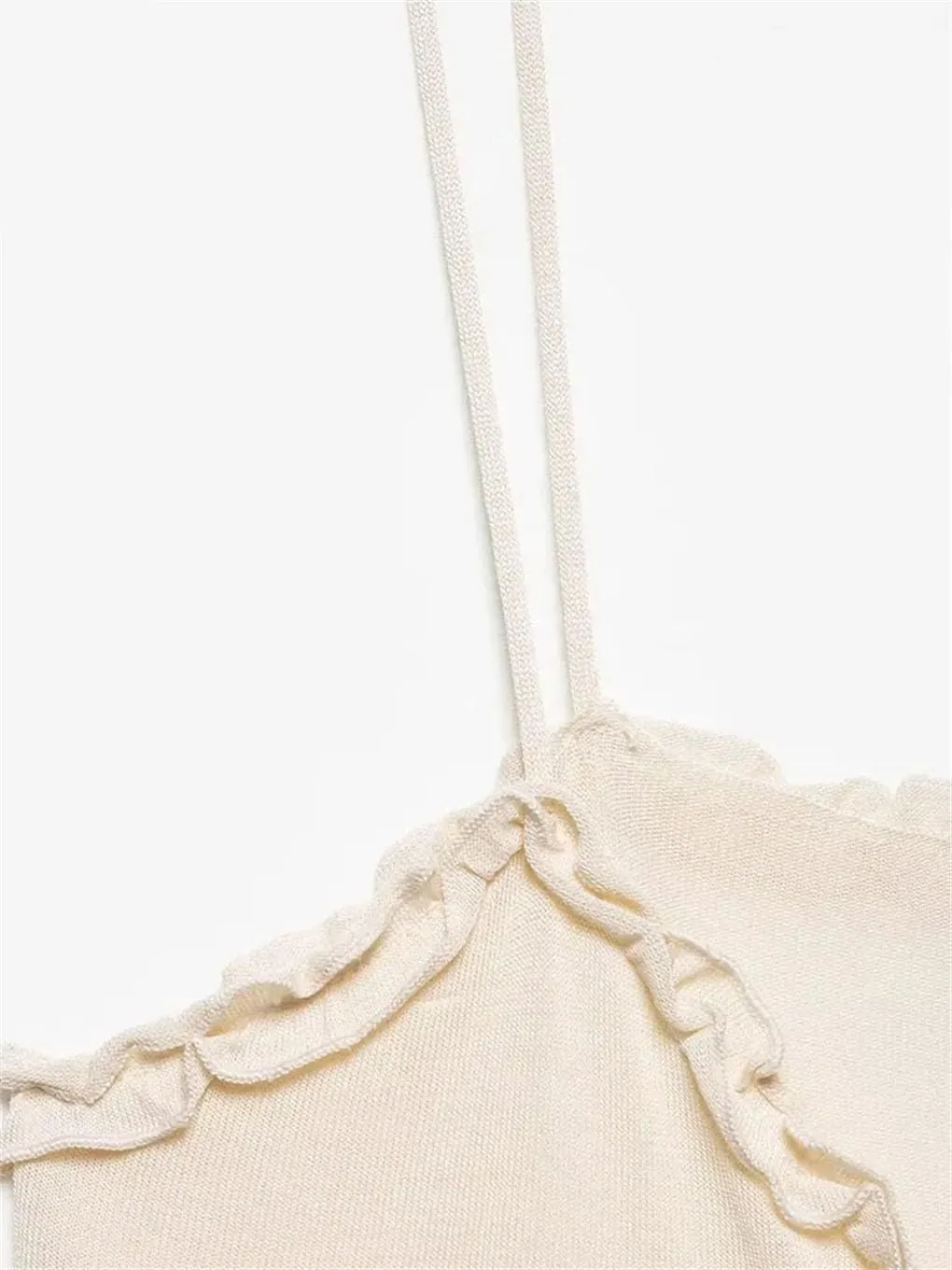 Women's Ruffled Short Sleeveless Camisole Top