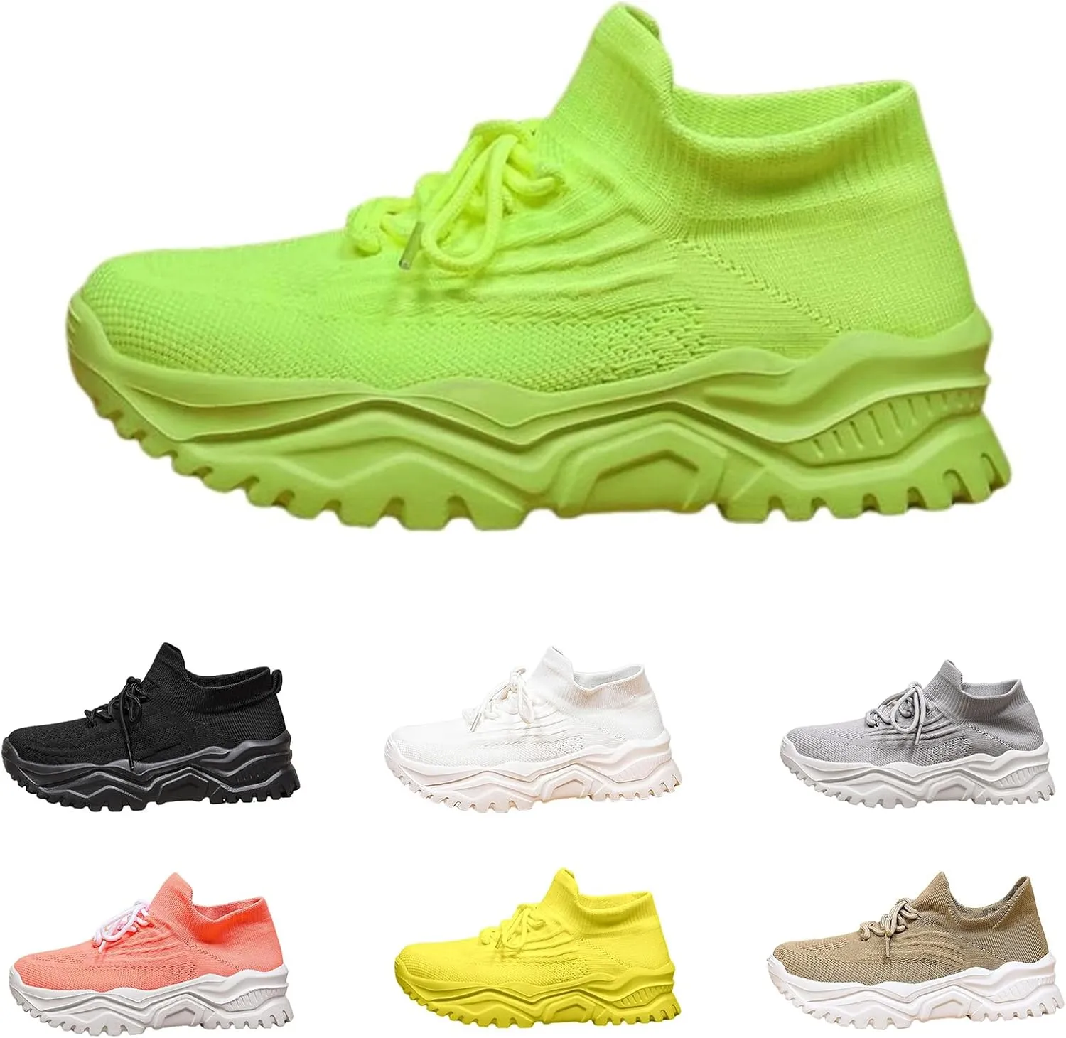 Womens Slip-on Shoes Lightweight Comfortable Sneakers Casual Breathable Walking Shoes Soft Sole Athletic Shoe Non-Slip Running Workout Ankle Socks Sneaker