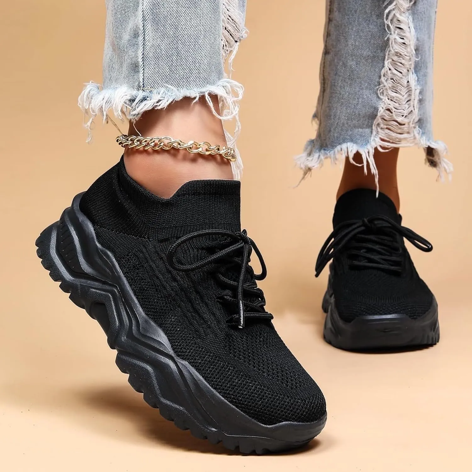 Women's Slip On Walking Shoes Casual Athletic Running Shoes Comfortable Lightweight Workout Sneakers Breathable Platform Gym Trainers Fashion Sneakers