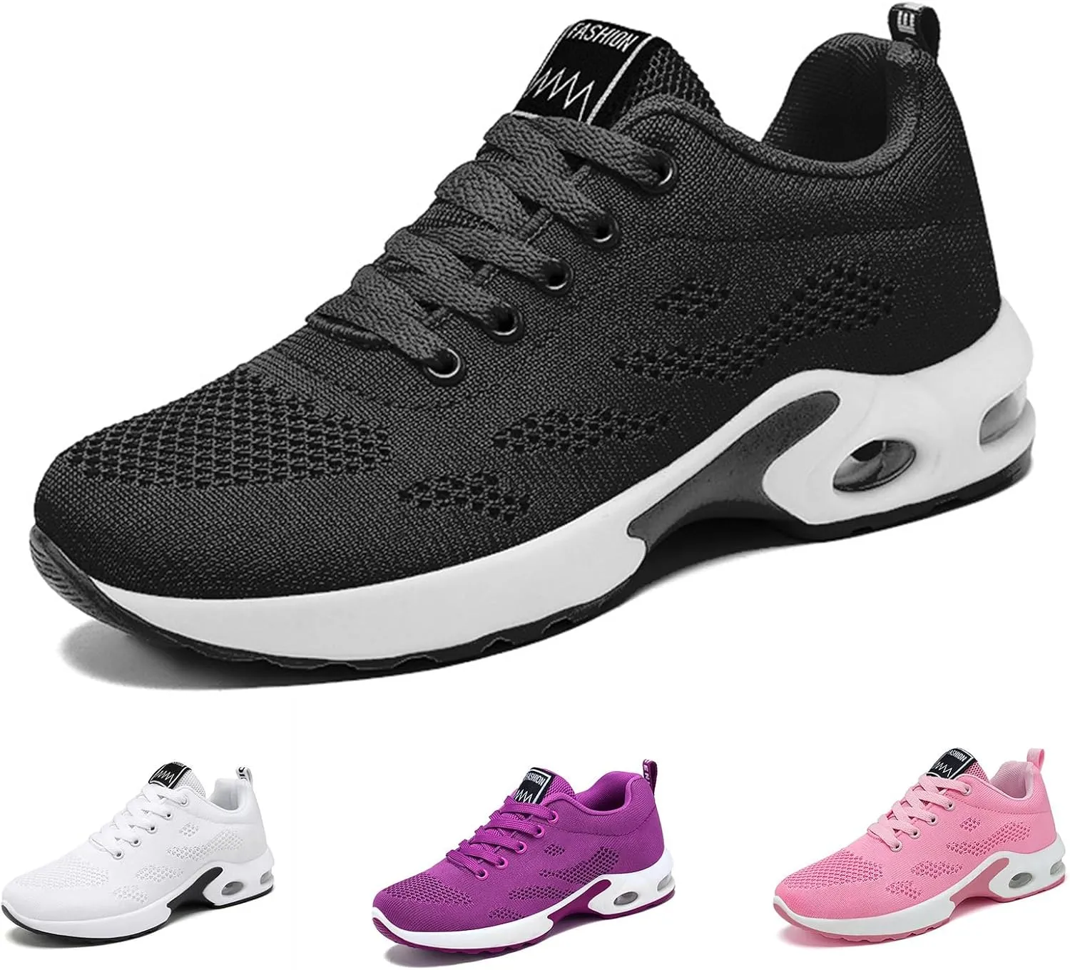 Womens Sneakers Athletic Gym Walking Fashion Sneakers Air Cushion Running Shoe Casual Comfortable Breathable Shoes Lightweight Jogging Sport Sneaker