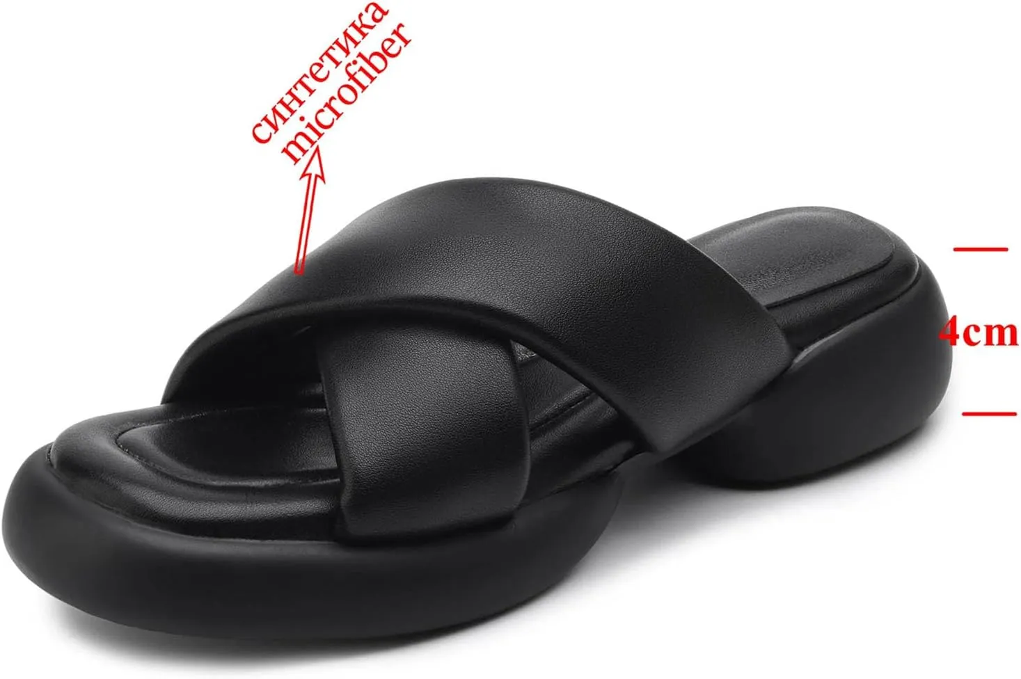 Women's Soft Slingback Mules - Med Heels Platform Summer Dating Casual