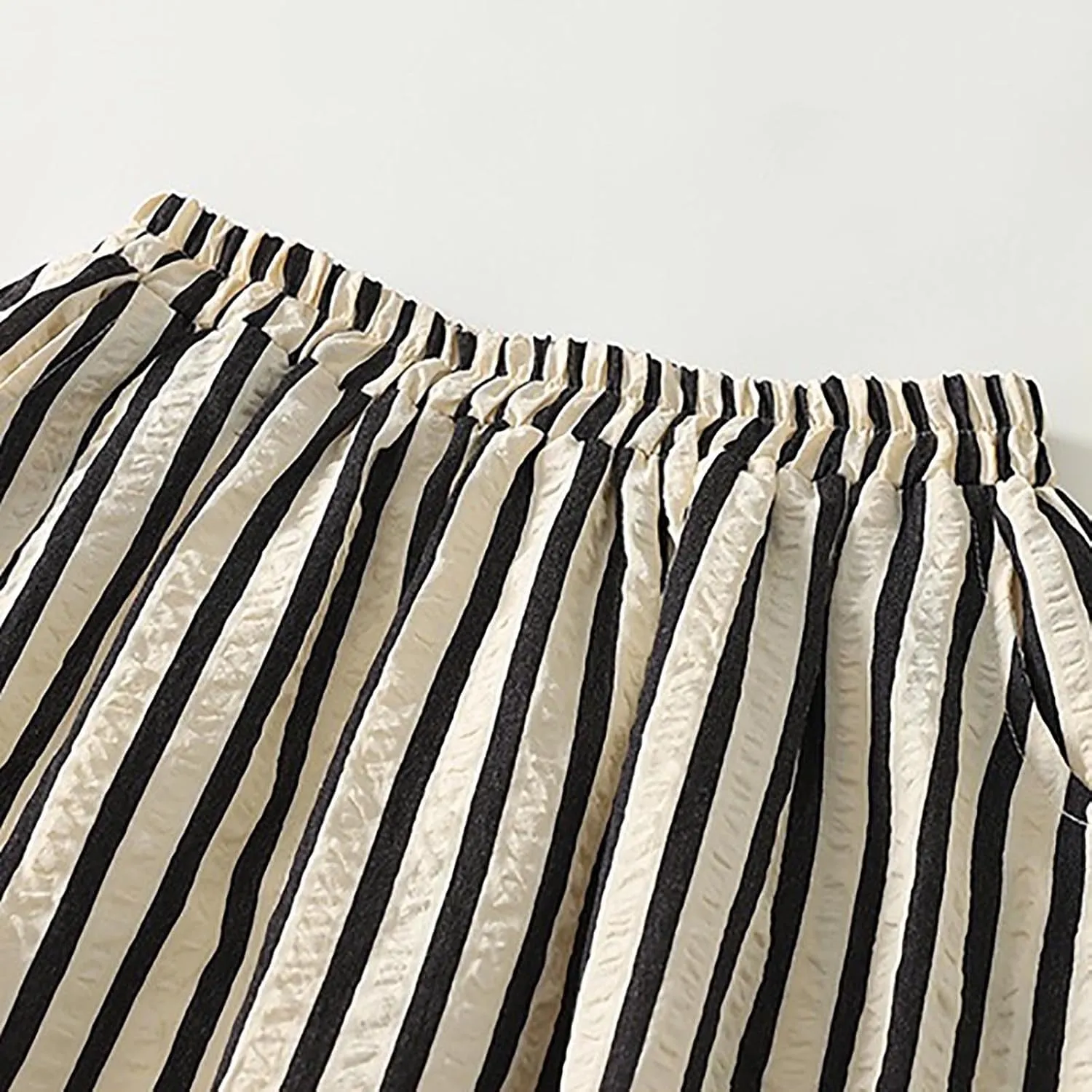 Women's Striped Skirts Elastic Waist Long Flowy Bohemian Cotton Linen Casual Summer Beach Holiday A Line Maxi Skirt