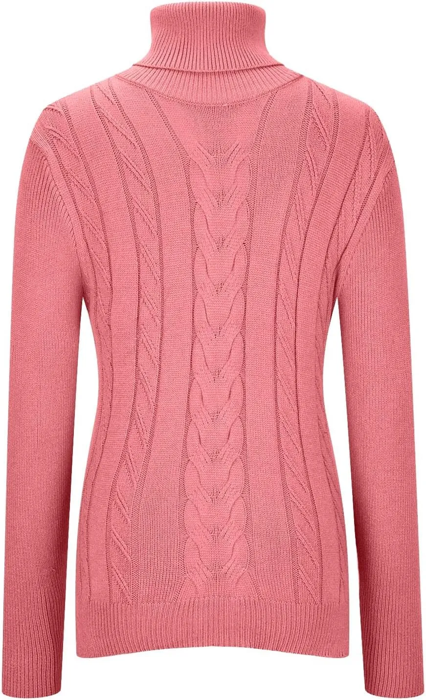 Women's Turtleneck Sweaters Fashion Long Sleeves Ribbed Knit Pullover Loose Casual Knitwear Fall Going Out Tops