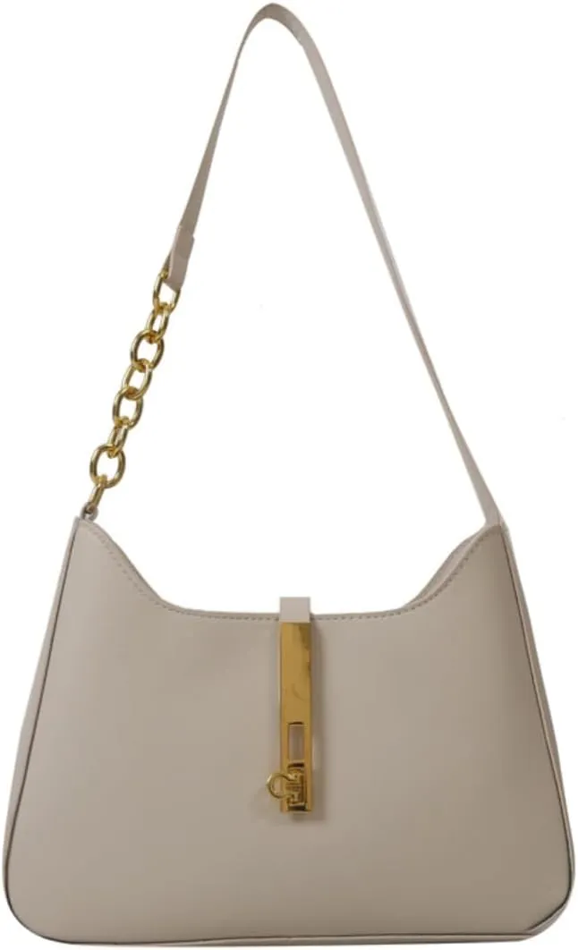 Women's Vegan Leather Shoulder Bag Fashion Handbags Strap with Metal Ring Casual Purse Satchel