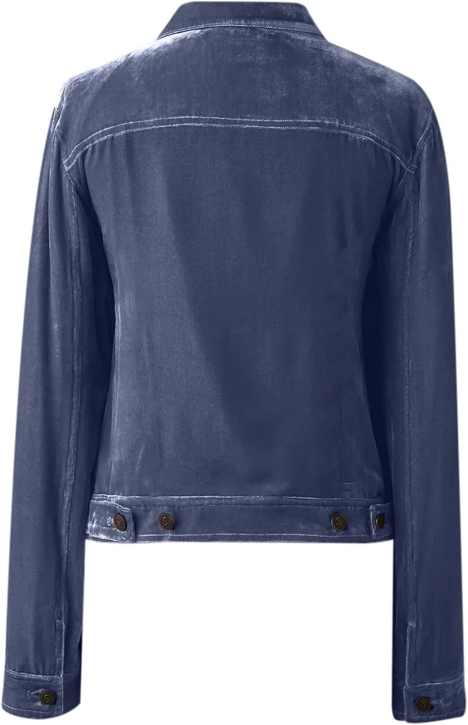 Womens Velvet Blazer Cozy Lightweight Outerwear Retro Buttons Long Sleeve Pokets Jacket Cardigan Coat Office Blazers
