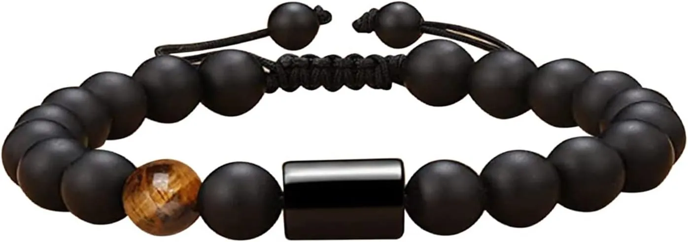 Woven Friendship Bracelets, Love Bracelet Crystal 8mm Natural Stone Adjustable Bead to My Amazing Boyfriend Jewelry Mens