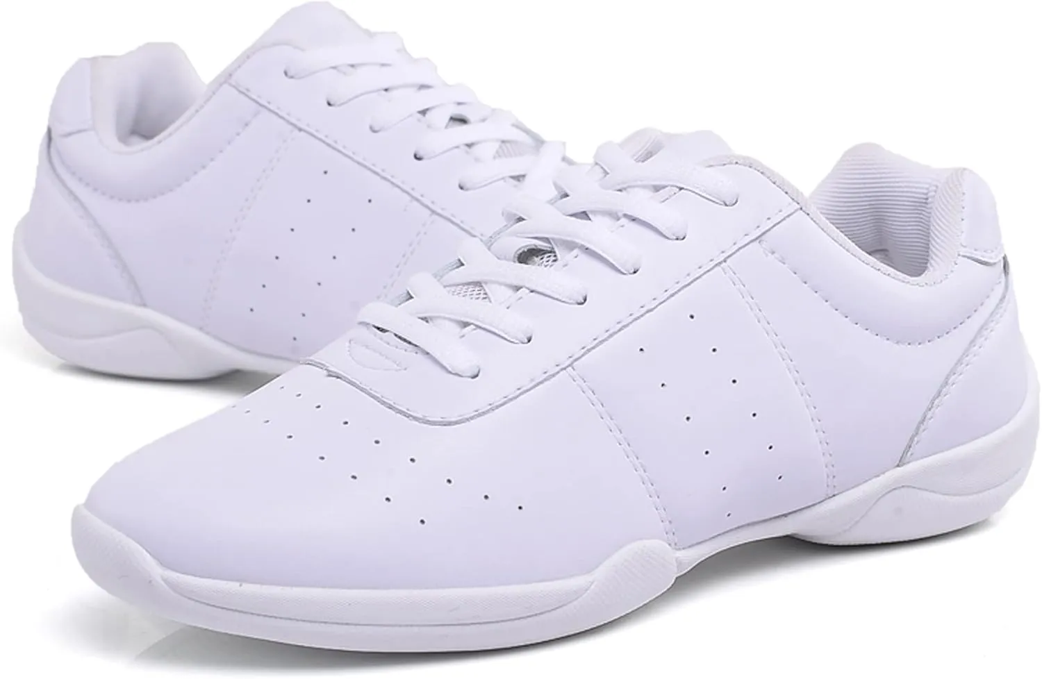 WUIWUIYU Adult Youth Women's White Cheerleading Shoe Sport Dance Training Competition Tennis Sneakers Cheer Shoes