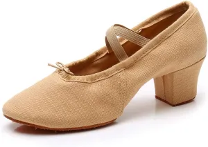 YKXLM Canvas Jazz Slip-On Dance Shoes for Adult Women,Model MFFBJSX