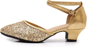 YKXLM Closed Toe Dance Shoes for Women Ballroom Dance Shoes Character Party Prom Dancing Pump,DY225