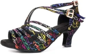 YKXLM Latin Dance Shoes Women Latin Ballroom Dance Shoes Women Performance Social Wedding Dance Shoes,Model AS-7012