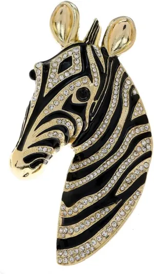 Zebra Head Brooch Pins for Women, African Zebra Brooch Pin, Cute Zebra Animal Brooch Lapel Pin, Bohemian Horse Head Brooches Pins for Women Hat Bag Suit Dress Accessories Jewelry