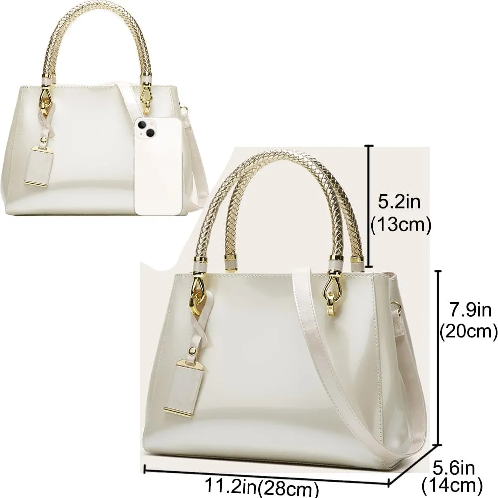 ZiMing Patent Leather Handbags and Purses for Women Evening Bags Satchel Handbag Top Handel Bag Ladies Shoulder Crossbody Bag