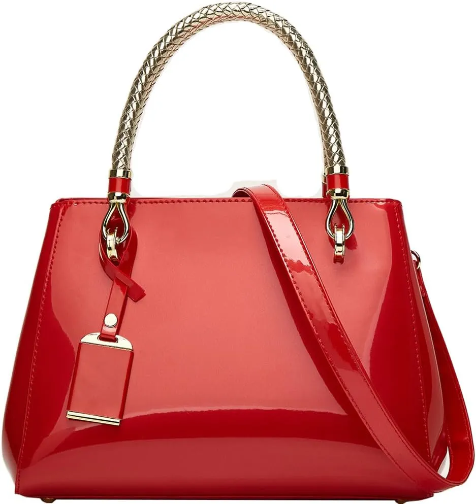 ZiMing Patent Leather Handbags and Purses for Women Evening Bags Satchel Handbag Top Handel Bag Ladies Shoulder Crossbody Bag