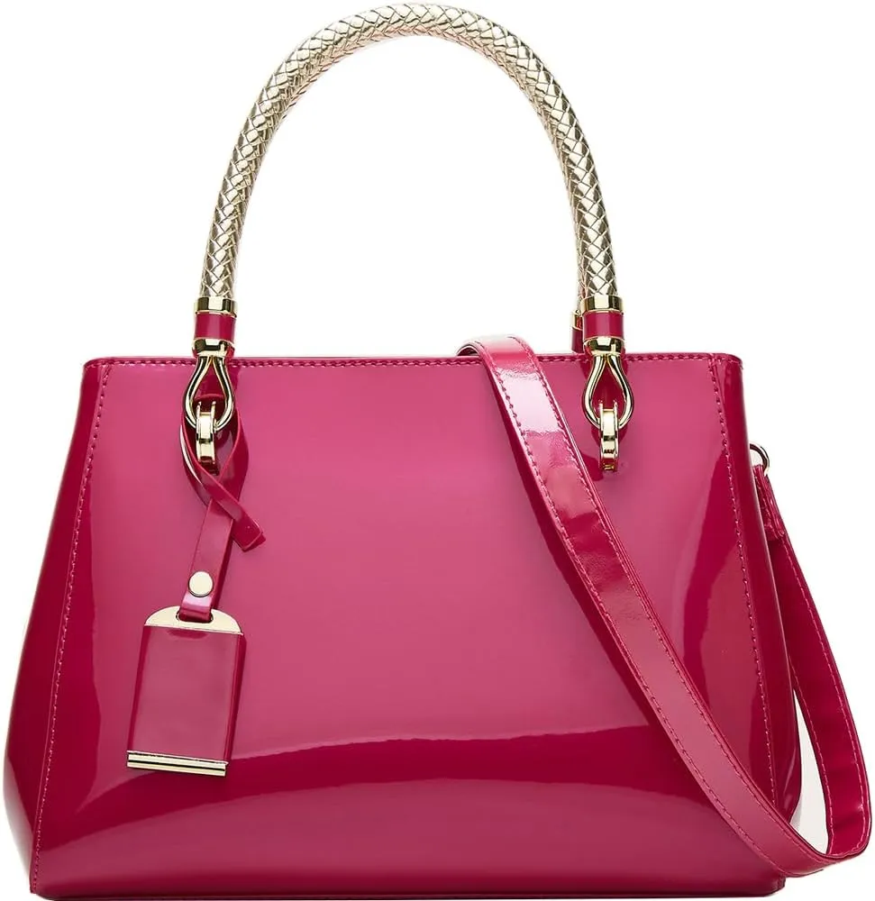 ZiMing Patent Leather Handbags and Purses for Women Evening Bags Satchel Handbag Top Handel Bag Ladies Shoulder Crossbody Bag