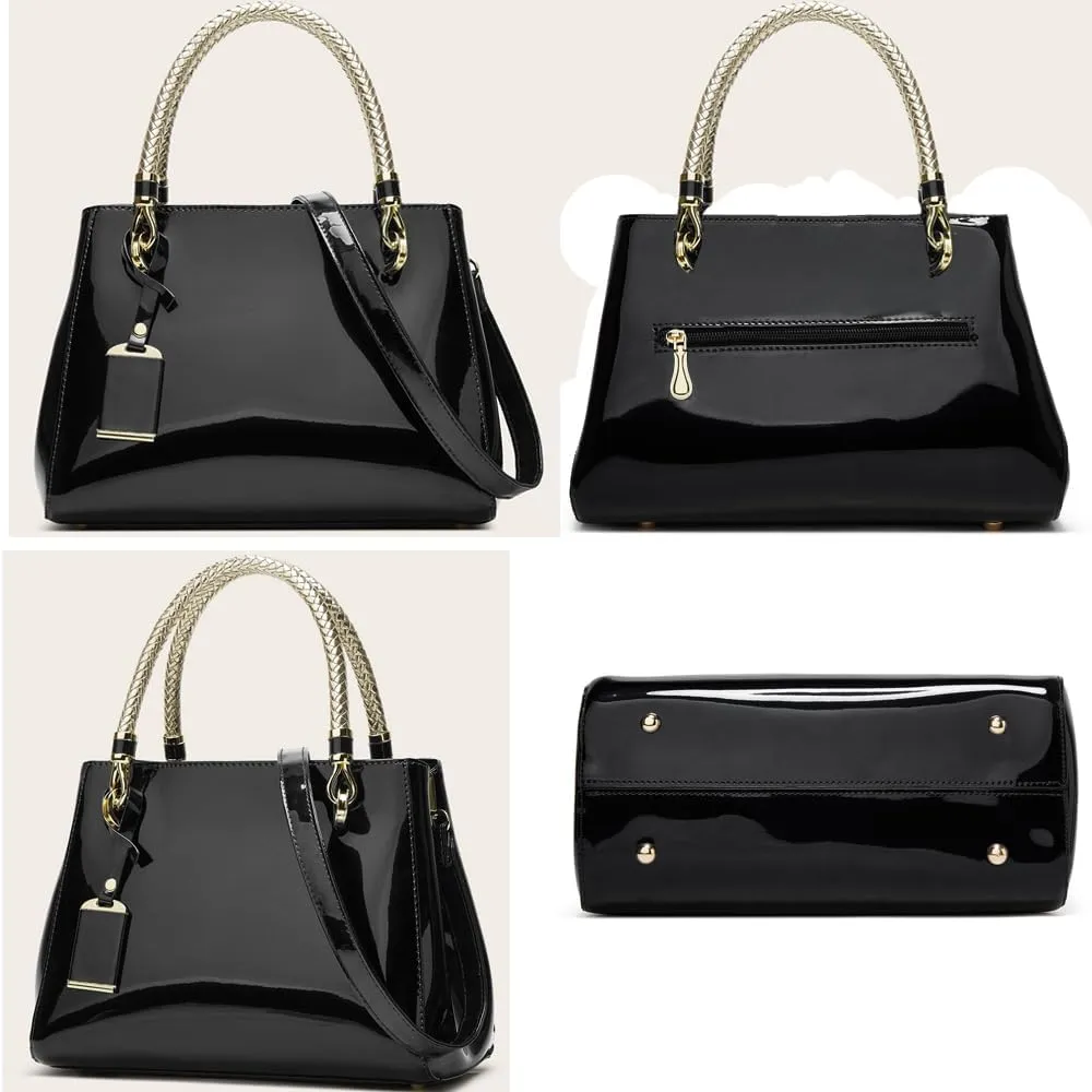 ZiMing Patent Leather Handbags and Purses for Women Evening Bags Satchel Handbag Top Handel Bag Ladies Shoulder Crossbody Bag