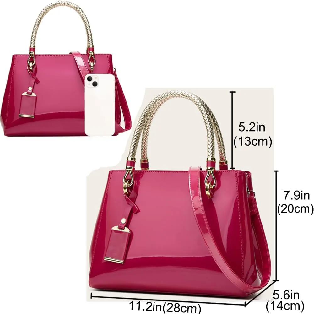 ZiMing Patent Leather Handbags and Purses for Women Evening Bags Satchel Handbag Top Handel Bag Ladies Shoulder Crossbody Bag