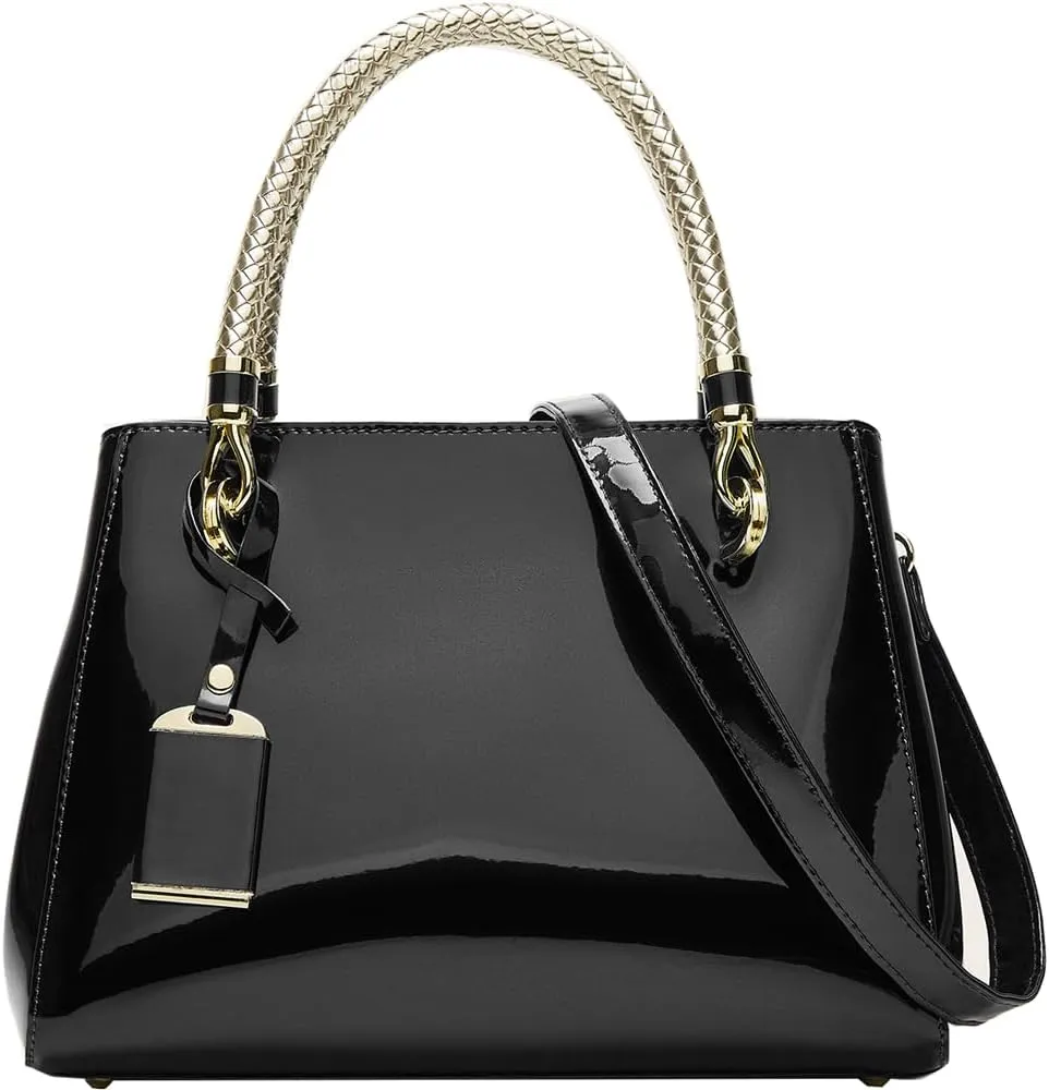ZiMing Patent Leather Handbags and Purses for Women Evening Bags Satchel Handbag Top Handel Bag Ladies Shoulder Crossbody Bag